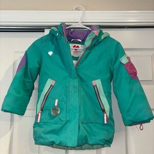 Obermeyer Teal and Lavender Kids' Jacket